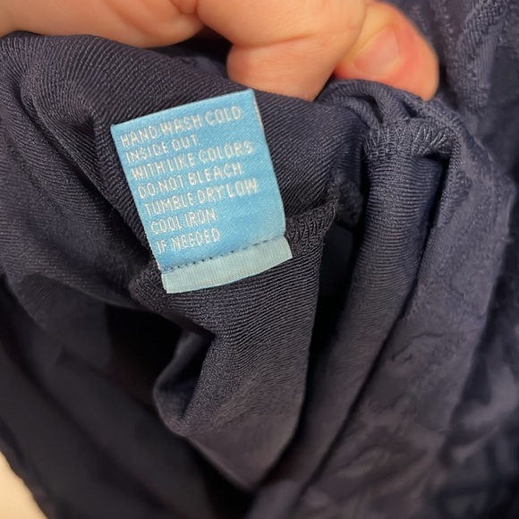 J.McLaughlin Swing Dress Duval Diamond Jacquard Short Sleeve Navy Size Small - Picture 8 of 8